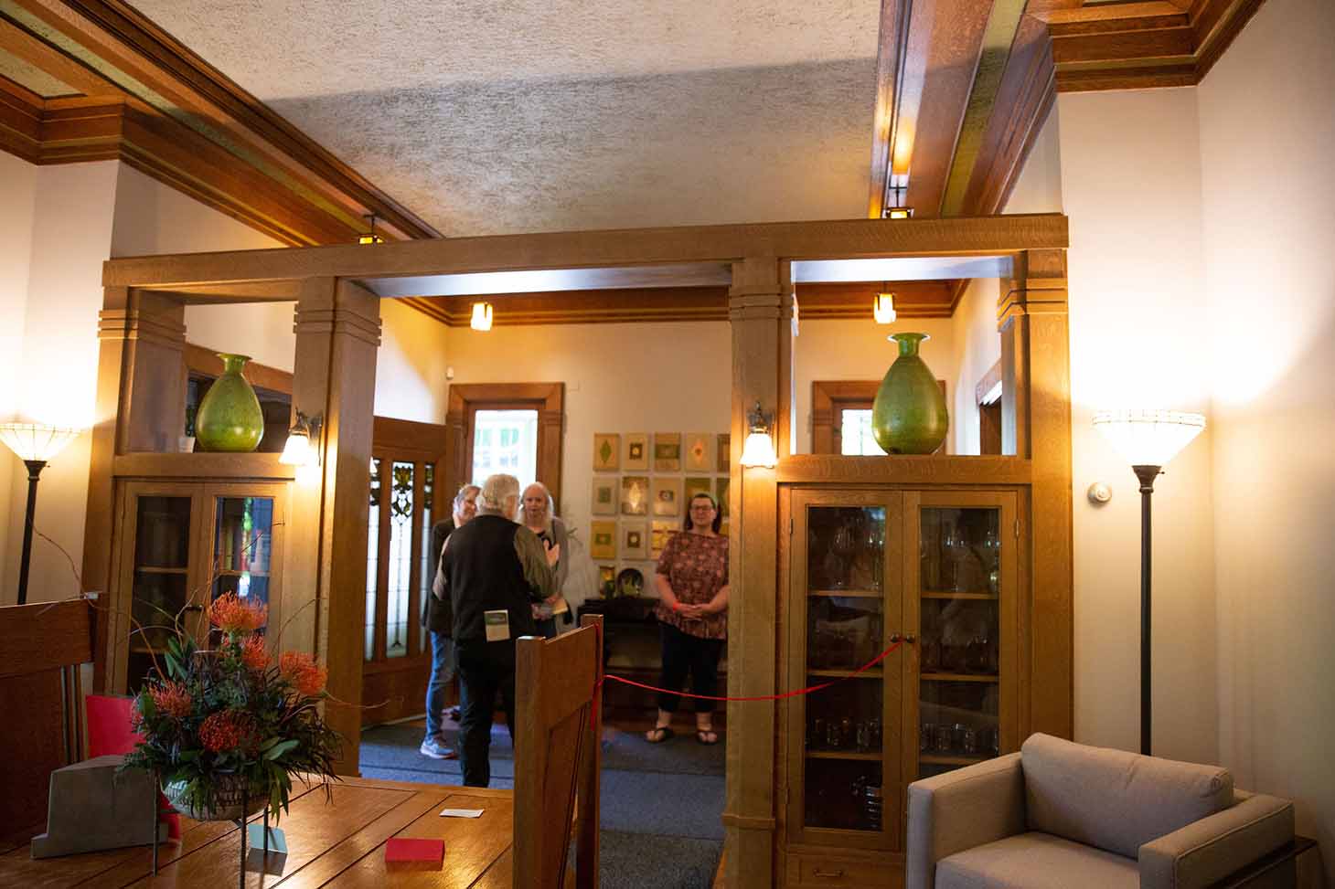 Looking out into the Bumstead House foyer