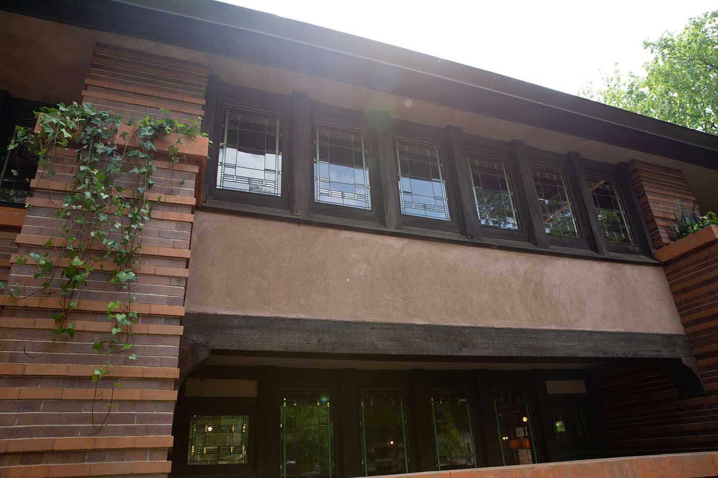 Leaded glass windows, Heurtley House