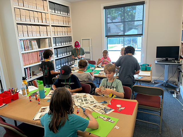 Campers create collages of their dream outdoor spaces.
