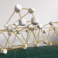 spaghetti and marshmellow structure