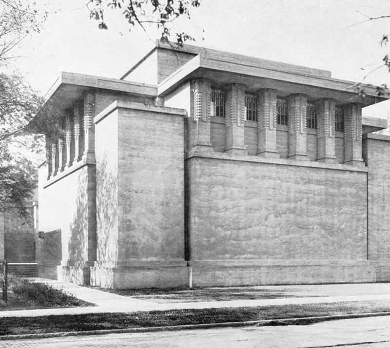 1908 photograph of Unity Temple