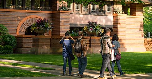 guests on walking tour